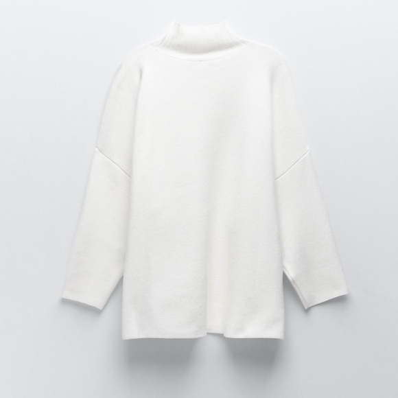 Zara Soft High Neck Sweater in Ivory Size Small - Picture 3 of 11